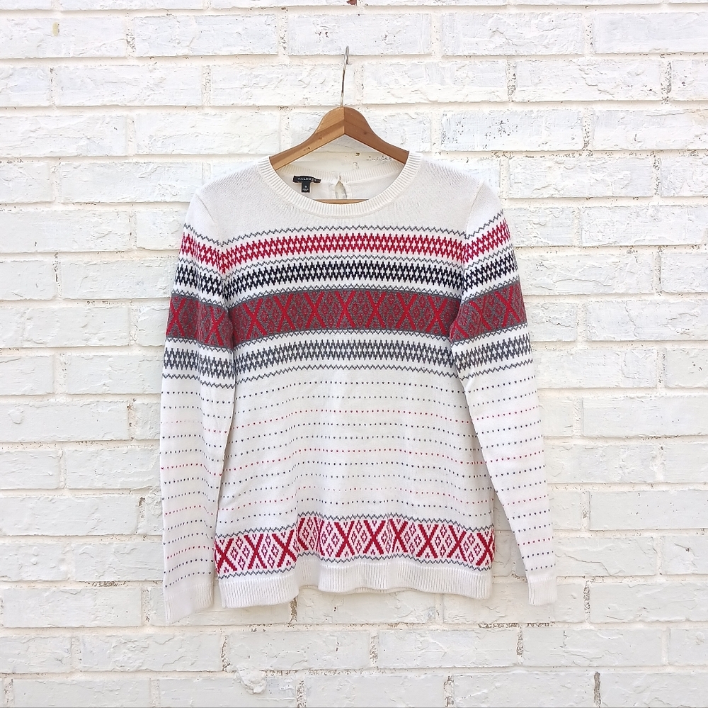 Talbots Cashmere Blend Fair Isle Nordic Sweater - Picture 2 of 6